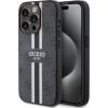 Guess Apple  iPhone 15 Pro Case Cover 4G Printed Stripes Black