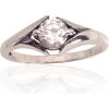 Серебряное кольцо #2101759(POx-Bk)_CZ, Серебро 925°, оксид (покрытие), Цирконы, Размер: 17, 2.2 гр.