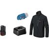 Bosch Heat+Jacket GHJ 12+18V kit size S, work clothing (black, incl. charging adapter GAA 12V-21, 1x 12-volt battery)