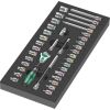 Wera 9720 foam insert 8000 A Zyklop ratchet 1/4 set 1, 37 pieces, tool set (black/gray, ratchet and socket set, in foam insert for workshop trolley)