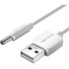 Power Cable USB 2.0 to DC 3.5mm Barrel Jack 5V Vention CEXWF 1m (white)