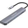 Lention 8in1 Hub USB-C to 3x USB 3.0 + SD/TF + PD + USB-C + HDMI 4K60Hz (gray)