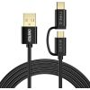 2in1 USB cable Choetech USB-C / Micro USB,  (black)