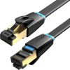 Flat Network Cable CAT8 U/FTP Vention IKCBG RJ45 Ethernet 40Gpbs 1m (Black)