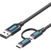 Cable 2in1 USB 2.0 to USB-C/Micro USB Vention CQDBF 1m (black)