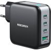 Wall charger GaN Rocoren 3x USB-C, 1x USB, Power Delivery 3.0, 100W (black)