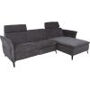 Corner sofa DAYTON RC, electric recliner, dark grey