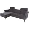 Corner sofa DAYTON LC, electric recliner, dark grey