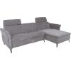 Corner sofa DAYTON RC, electric recliner, light grey