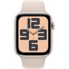 Apple Watch SE (2023), Smartwatch (silver/light beige, 44 mm, sports strap, aluminum, cellular)