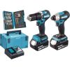 Makita cordless combo kit DLX2414JX4, 18 volts, impact drill (blue/black, 2x Li-Ion batteries 3.0 Ah, MAKPAC size 3)