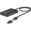 Sonnet Adapter USB 3 Dual 4K 60Hz DisplayPort, for M1 Macs (black, 30cm)
