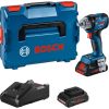 Bosch cordless impact wrench GDS 18V-330 HC Professional, 18Volt (blue/black, 2x Li-Ion battery ProCORE18V 4.0Ah, Bluetooth module, in L-BOXX)