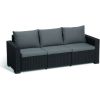 Keter Dārza dīvāns trīsvietīgs California 3 Seater Sofa pelēks