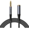 Joyroom SY-A09 AUX extension cable 3.5mm mini jack female to 3.5mm mini jack male, braided, 1.2m (black)