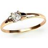 Золотое кольцо #1100011(Au-R)_CZ, Красное Золото 585°, Цирконы, Размер: 16, 0.85 гр.