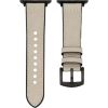 Connect Universal  Watch 42/44/45mm Silicone patch Leather Strap (132mm M/L) White