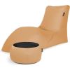 Qubo Combo Peach SOFT LOUNGER + JUST TABLE + JUST TOP Black FIT