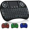 RoGer Q8 Wireless Mini Keyboard Беспроводная Клавиатура PC / PS3 / XBOX 360 / Smart TV / Android + Тачпад Черная (С RGB Подсветкой)