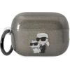 Karl Lagerfeld KLAP2HNKCTGK Airpods Pro 2 vāciņš melns|Gliter Karl Choupette