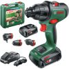 Bosch Cordless Impact Drill AdvancedImpact 18, with attachments (green/black, 2x Li-Ion battery 2.5Ah, case)