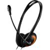 CANYON HS-01, PC headset with microphone, volume control and adjustable headband, cable length 1.8m, Black/Orange, 163*128*50mm, 0.069kg