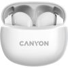 CANYON TWS-5, Bluetooth headset, with microphone, BT V5.3 JL 6983D4, Frequence Response:20Hz-20kHz, battery EarBud 40mAh*2+Charging Case 500mAh, type-C cable length 0.24m, size: 58.5*52.91*25.5mm, 0.036kg, White