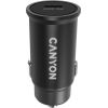 Canyon C-20, PD 20W Pocket size car charger, input: DC12V-24V, output: PD20W, support iPhone12 PD fast charging, Compliant with CE RoHs , Size: 50.6*23.4*23.4, 18g, Black