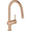 Grohe virtuves izlietnes maisītājs ar izvelkamu dušu Minta, brushed warm sunset