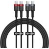 Cable Baseus Cafule USB-C to USB-C 100W,2m, 2psc (Red Black, Grey Black)