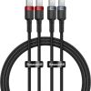 Cable Baseus Cafule USB-C to USB-C 100W,1m, 2psc (Red Black, Grey Black)