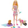 Lalka Barbie Mattel Lalka i piesek na wózku Zestaw (HTK37)