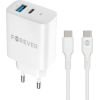 Forever TC-07 Tīkla Lādētājs PD / QC / USB-C / USB / 30W + USB-C Kabelis 60W