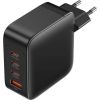 Wall charger, Vention, FEIB0-EU,  3xUSB-C, USB- A, 140W/140W/30W/18W, GaN (czarna)
