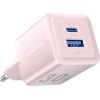 Wall charger, Vention, FEQP0-EU,  USB-C + USB- A,  30W/30W, GaN (pink)