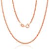 Sudraba ķēdīte Kartjē 2 mm, dimantu apstrādājums #2400137(PAu-R), Sudrabs 925°, sarkanais zelts (pārklājums), garums: 45 cm, 5.1 gr.