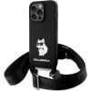Karl Lagerfeld Crossbody Silicone Choupette Back Case Aizsargapvalks Priekš Apple iPhone 15 Pro Max