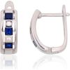 Серебряные серьги на английском замке #2204248(PRh-Gr)_CZ+CZ-B, Серебро 925°, родий (покрытие), Цирконы, 3.6 гр.