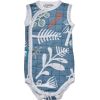 Lodger Romper Botanimal kokvilnas bodijs bez piedurknēm, Ocean, 68 cm - RF 074_68