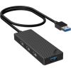 Adapter Hub 4 in 1, INVZI, MH04, 4x USB 3.0 (black)