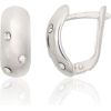 Серебряные серьги на английском замке #2203800_CZ, Серебро 925°, Цирконы, 2.6 гр.