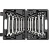 Gedore Red ring ratchet open ended spanner set, 16-piece, wrench (chrome, SW 8 - 19mm)