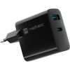 NATEC RIBERA GAN CHARGER 1x USB-A + 1x USB-C 45W BLACK