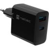 NATEC RIBERA GAN CHARGER 1x USB-A + 1x USB-C 65W BLACK
