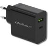 Qoltec 51717 Charger | 45W | 5-20V | 2.25-3A | USB type C PD | USB | Black