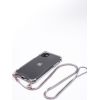 Evelatus Apple  iPhone 11 Silicone Transparent with Necklace TPU Strap Silver