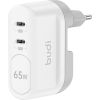 Wall charger 2xUSB-C Budi 65W (white)
