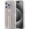 Guess Apple  iPhone 15 Pro IML 4G Gold Stripe Case Pink