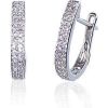 Zelta auskari ar 'angļu' slēdzēju #1200272(Au-W)_DI, Baltais Zelts 585°, Briljanti (0,2Ct), 2.23 gr.