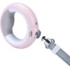 MOCNA SMYCZ 3 W 1 Z LATARKĄ LED, KOLOROWYM PODŚWIETLENIEM RĘKOJEŚCI I DOZOWNIKIEM TOREBEK - LUMINOUS LEASH MT7127 (RÓŻOWA)